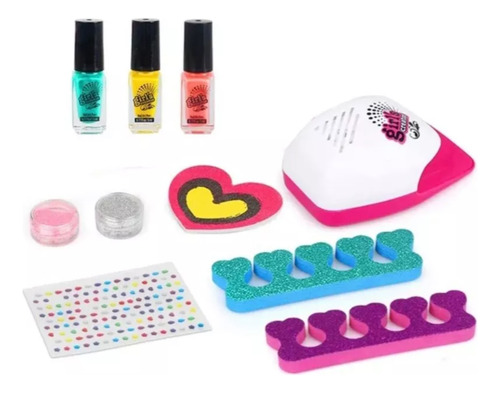 Kit Decoración De Uñas Esmaltes Con Secador Juguete Niña