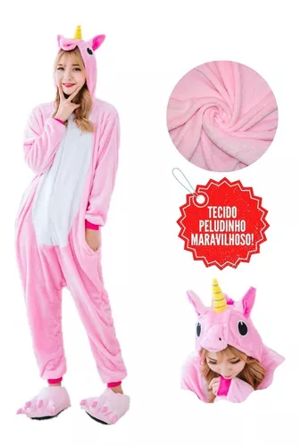 Pijama Fantasia Kigurumi Pikachu Macacão com Capuz Unissex