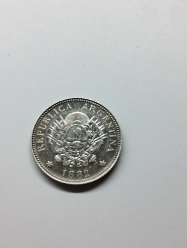Argentina Moneda Plata 20 Centavos Patacón 1882 (Usado)