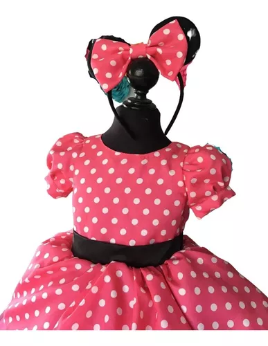 Disfraz Vestido Minnie Mouse 1-3 Años Con Orejas