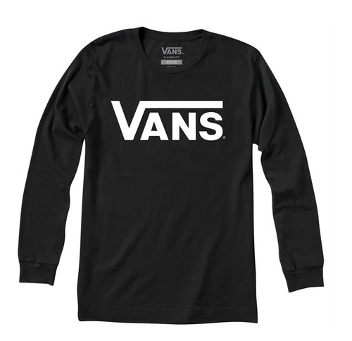 Remera Manga Larga Vans Modelo Classic Negro Exclusiva