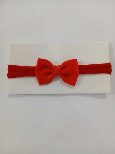 Tiara De Meia De Seda Com Laço De Gorgurão Para Recém Nascid Vermelho