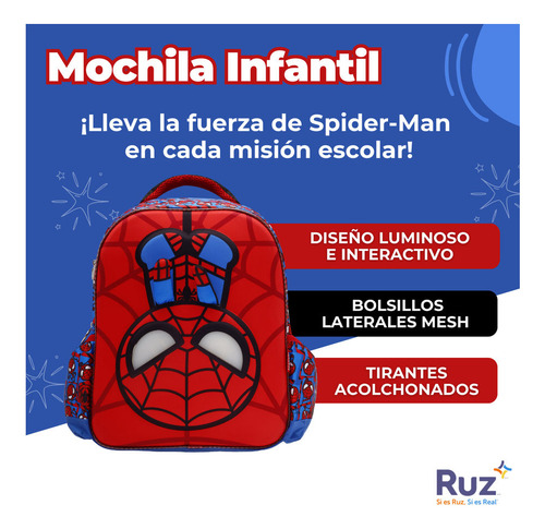 Mochila Primaria Infantil Marvel Spider-man 20 L Rojo