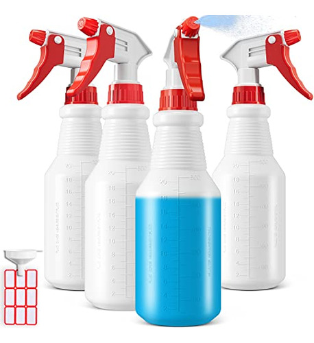 Spray Bottles (4 Pack, 24 Oz) Refillable Empty Plastic ...