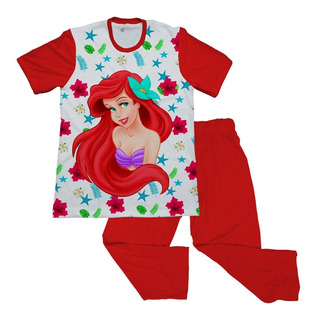 Disney Princess Ariel Pijama Camisón Talla 2T Niñas Color Morado Volantes Sirenita 