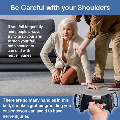 Gait Belt For Seniors - Transfer Gate Belts With Handles For