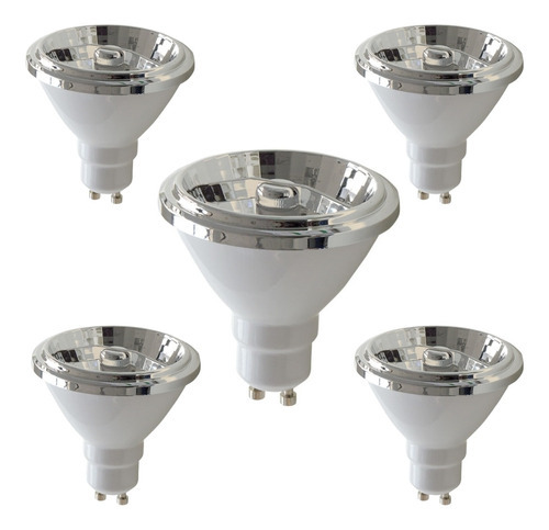 Kit 5 Lâmpadas Led Ar70 12° 4,8w 2700k Avant Cor Da Luz Branco-quente