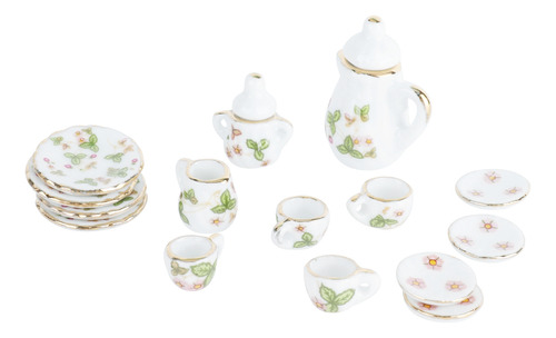 Juego De Tazas De Té Doll House, 15 Unidades, 1/12 Piezas, C