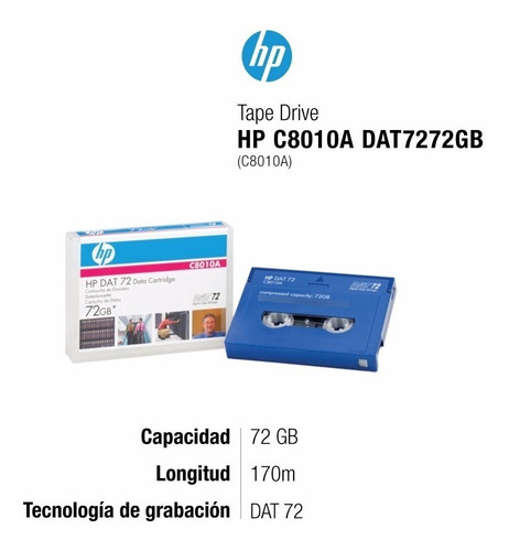Cinta De Datos Hp C8010a Dat72 Original Rw 72 Gb