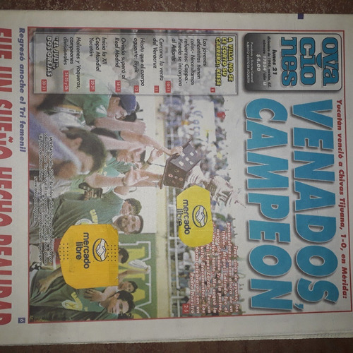 Periódico Histórico Ovaciones Venados Yucatán Campeón 1998