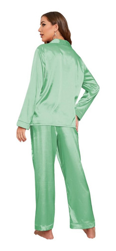 Conjunto De Pijama De Satén De Seda Para Mujer, Camiseta Y P