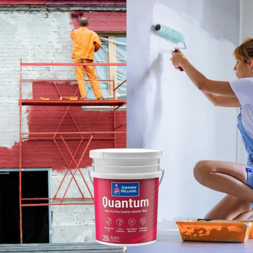 Pintura Látex Interior Exterior Quantum Sherwin 20 Litros Color Blanco