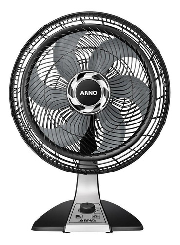 Ventilador de mesa Arno VF40 turbo preto com 6 pás cor  prata, 40 cm de diâmetro 127 V