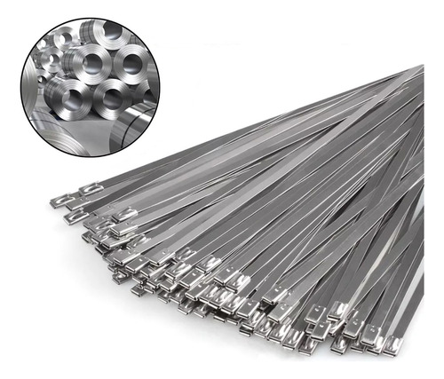 100 Piezas De Cincho Metalico De Acero Inoxidable 30 Cm