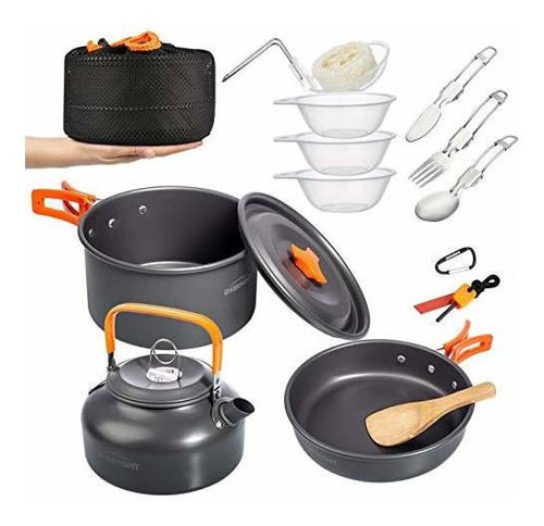 Juego Cocina Caldero Sarten Para 1 2 Persona Exterior Olla