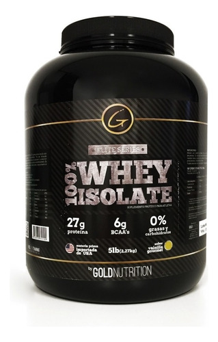 Proteína Aislada - 100% Whey Isolate 5lb - Gold Nutrition Sabor Vainilla gourmet