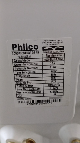 Condensadora Philco Convencional Pas9500fa1 (frio) R-410a Branco