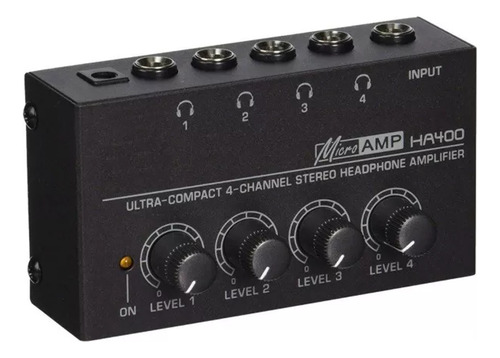 Imagen 2 de 10 de Preamplificador De Auriculares Ha400n 4 Salidas Stereo