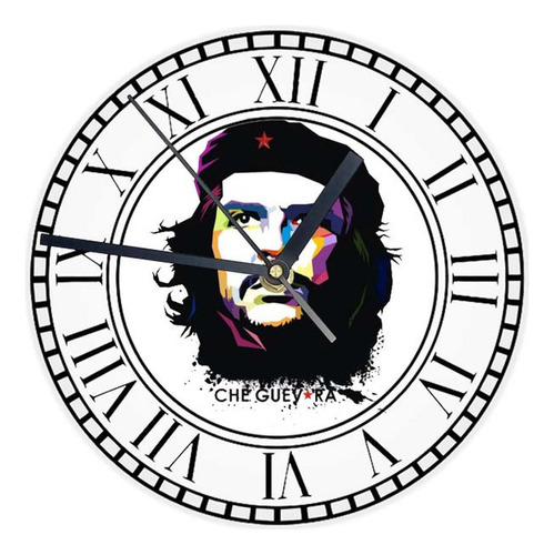 Reloj Redondo Madera Brillante Che Guevara  Mod 23