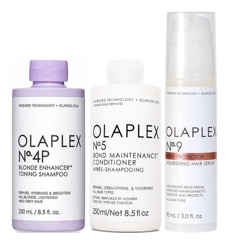 Olaplex N°4p + N°5 + N°9 Shampoo + Acondicionador + Sérum