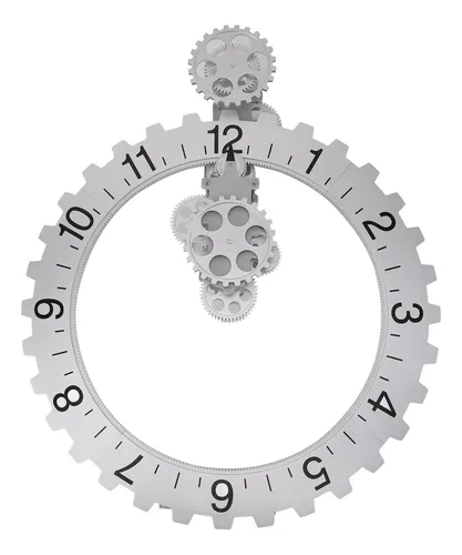 Reloj De Pared Con Forma De Engranaje, Movimiento 3d, Retro,
