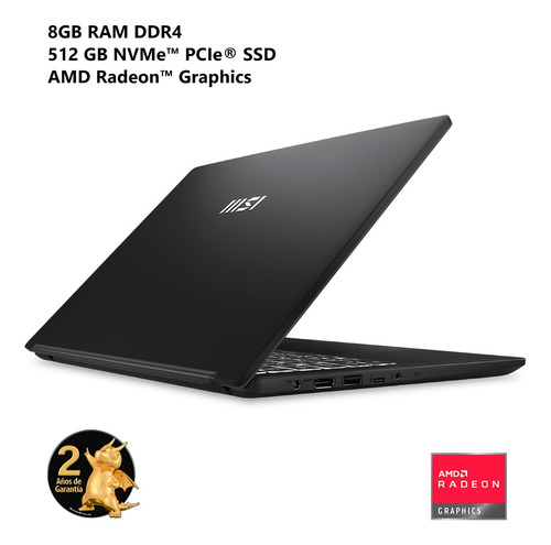 Laptop Thin & Light Msi Modern 14 C7m-408mx Ryzen 5 7430u Negro