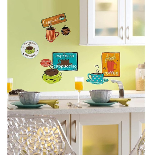 Roommates Rmk1740scs Cafe Peel And Stick Wall Decals