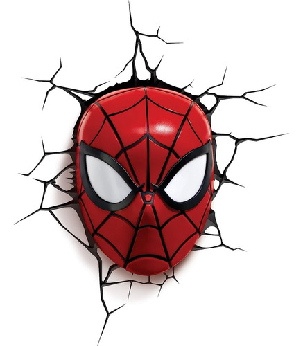 Lámpara 3d Led Spiderman Hombre Araña Marvel Para Pared