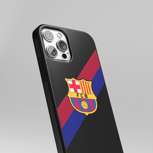 Funda Para Celular Barcelon Futbol Fondo Negro Franja Eg