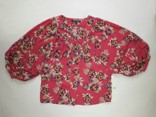 Blusa Zac & Rachel Rosada Flores Mujer Talla S - Nueva