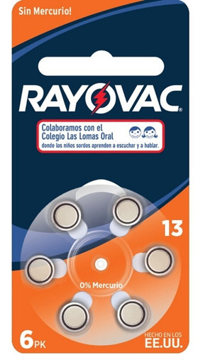 Pilas Para Audifonos Rayovac  13 - X 60 Pilas Cuotas + Envio