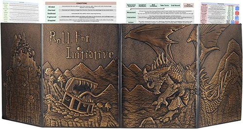 Dnd Dungeon Master Screen Faux Leather Embossed Dragon & Mi