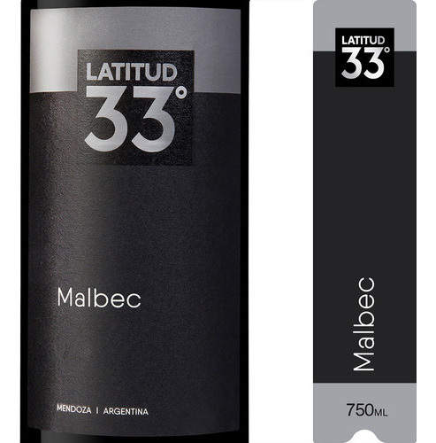 Vino Tinto Latitud 33 Malbec Pack X12 Botellas