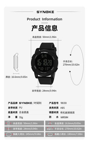 Reloj Digital Impermeable Con Retroiluminación Luminosa De V