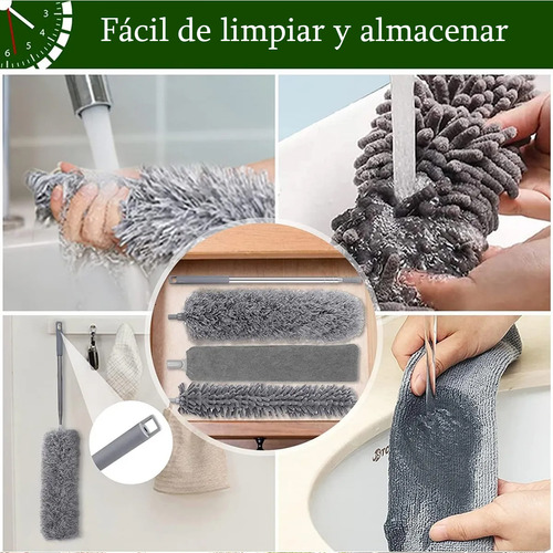 Plumero De Microfibra Retráctil Para Limpieza De Techo, 7 U