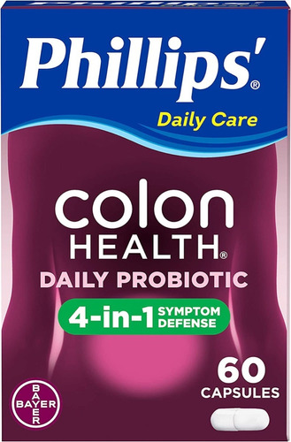 Phillips Colon Health Probiótico 4 Em 1 - 60 Cápsulas Sabor Sem sabor