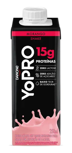 Yopro Danone Morango 15g Proteina - Whey Yopro - 6 Unidades
