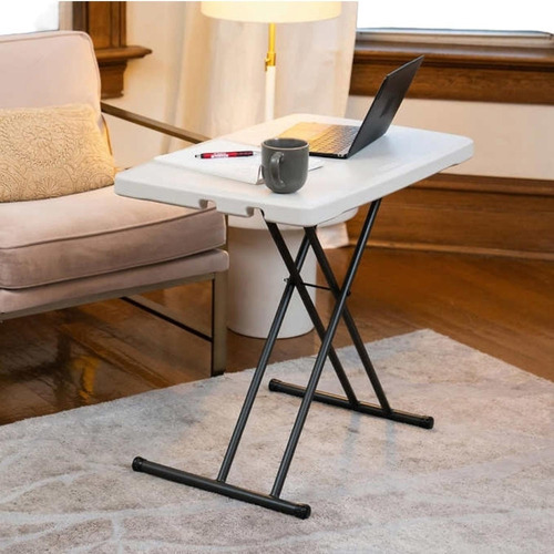 Mesa Plegable Lifetime Personal Ajustable Blanca 76x50 Cm Blanco