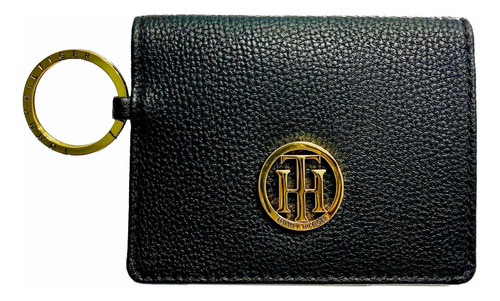 Tarjetero Tommy Hilfiger Original Mujer Negro Placa M022