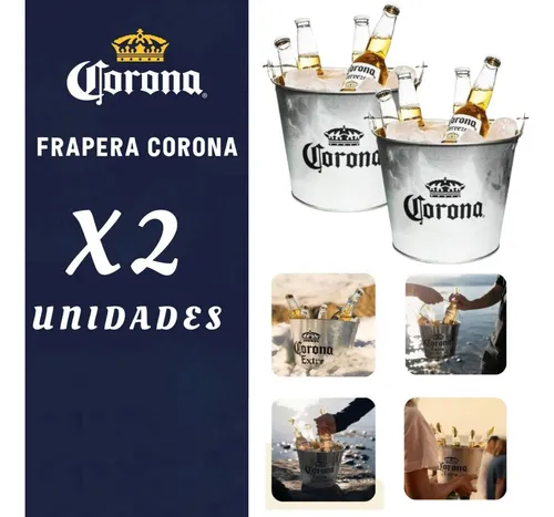 2 Fraperas De Hielo Cerveza Corona Balde Hielera Destapador