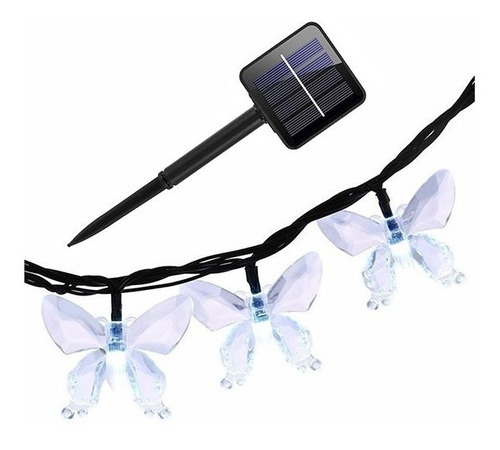 Guirnalda Luz Led Calida Forma Mariposa Con Carga Solar Jard