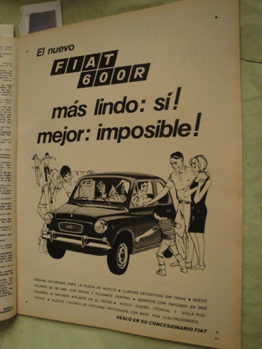 Publicidad Fiat 600 R Año 1970 X