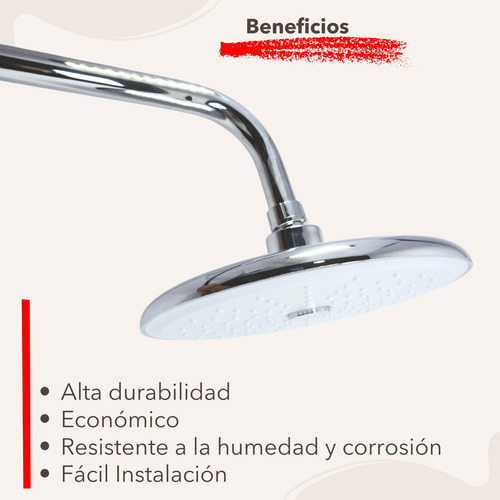 Regadera Redonda Anti-sarro Tipo Lluvia Cromada Para Baño Plateado Cromado