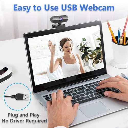 Camara Web Usb 1080p Webcam Con Microfono Para Computadora