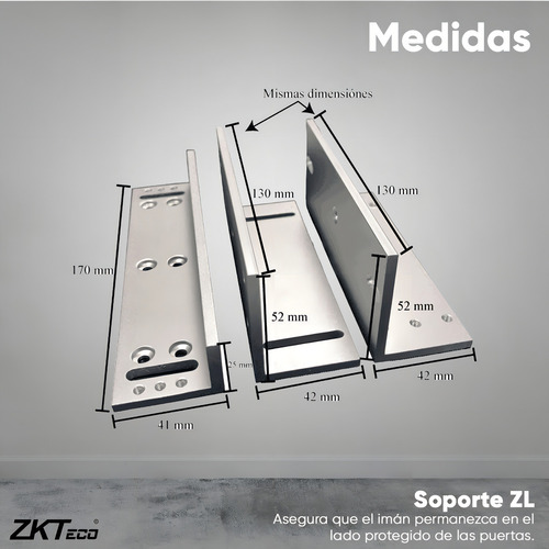 ZKTeco LM1805 + YP902123 Paquete De Contrachapa Magnética De 120 Kg O 264 Lb