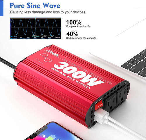 300watt Pure Sine Wave Power Inverter Dc 12volt To Ac 120vol