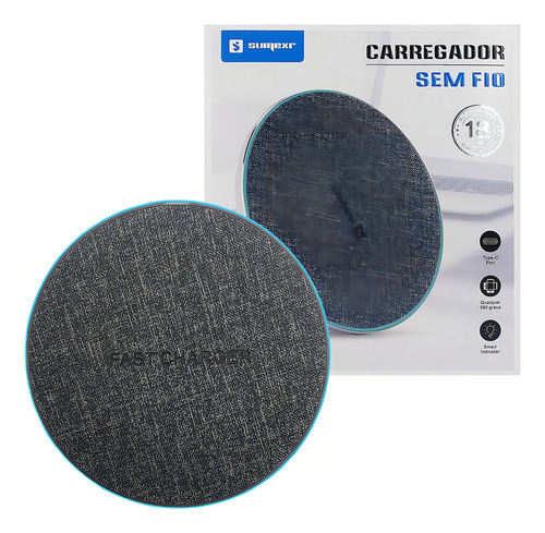 Sumexr SX-WX1 Carregador Indução Sem Fio Wireless Cor Cinza