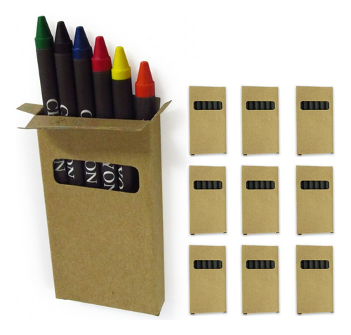 10 Cajas De Crayolas X 6 Colores