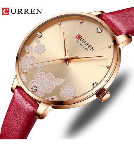 Relojes De Cuarzo Para Mujer De Cuero Impermeable Curren