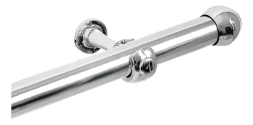 Kit Varão Cortina Cromado 3 Metros 28mm Simples Sala Quarto Com Kit De Instalação Completo Bastão Grosso Resistente Reforçado Fácil Instalar Elegante Design Moderno Cacintex Enxovais Prateado